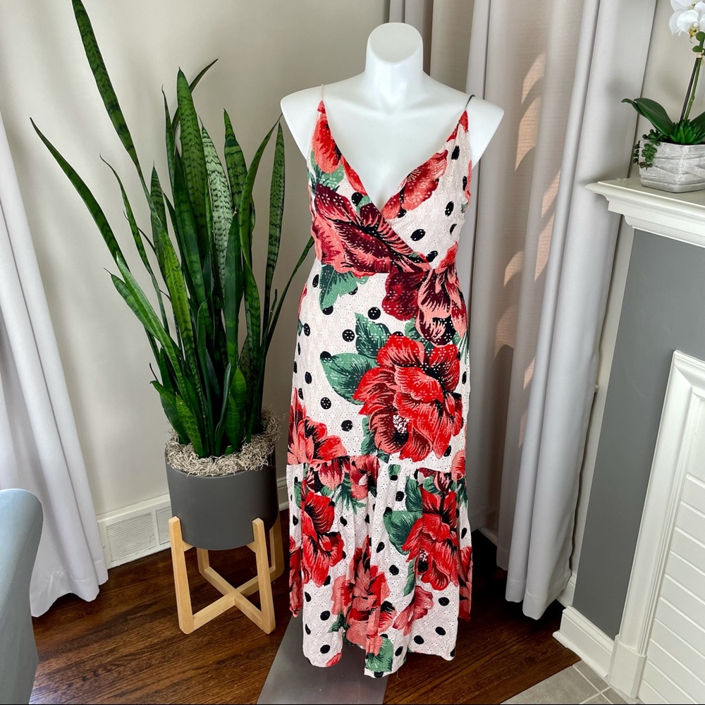 Farm Rio Anthropologie Riviera Eyelet Maxi Dress